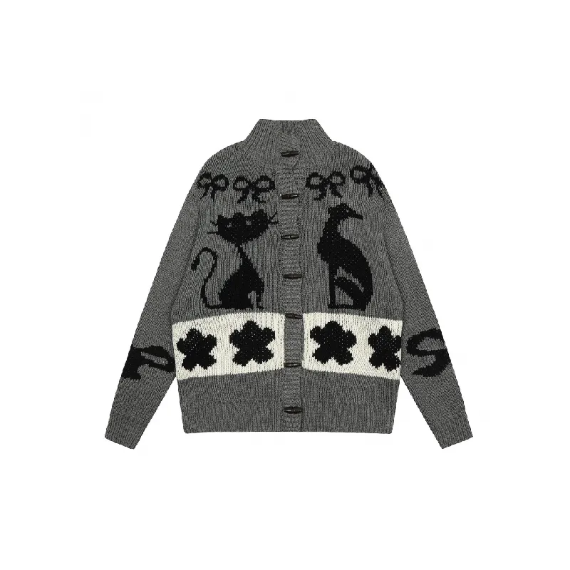 Trendy Bow Loose Cotton Blended Fabric Sweater-4