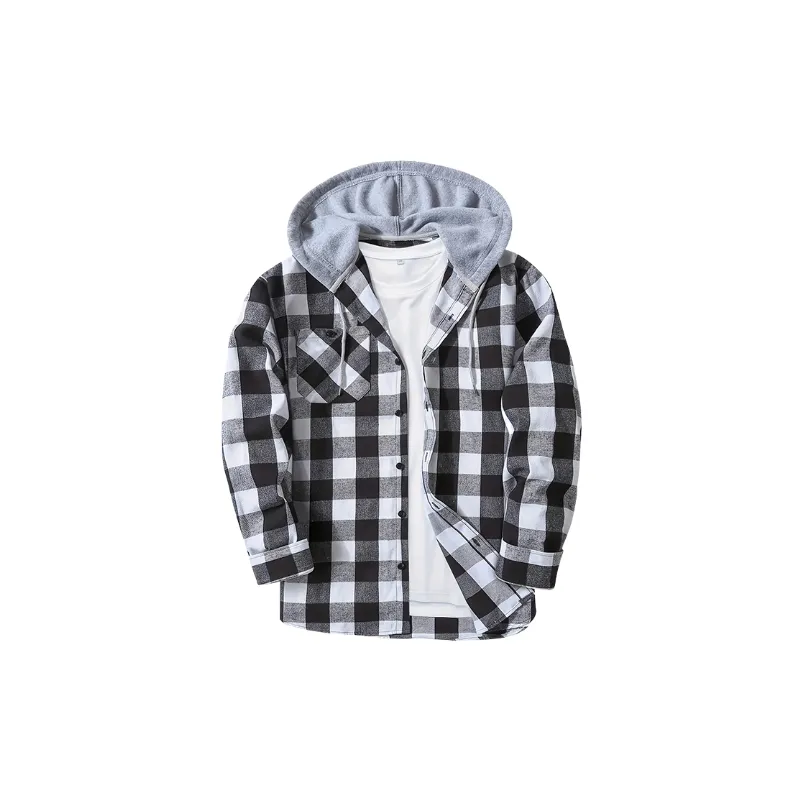 Casual Plaid Four Way Stretch Fabric Sweatshirt-6