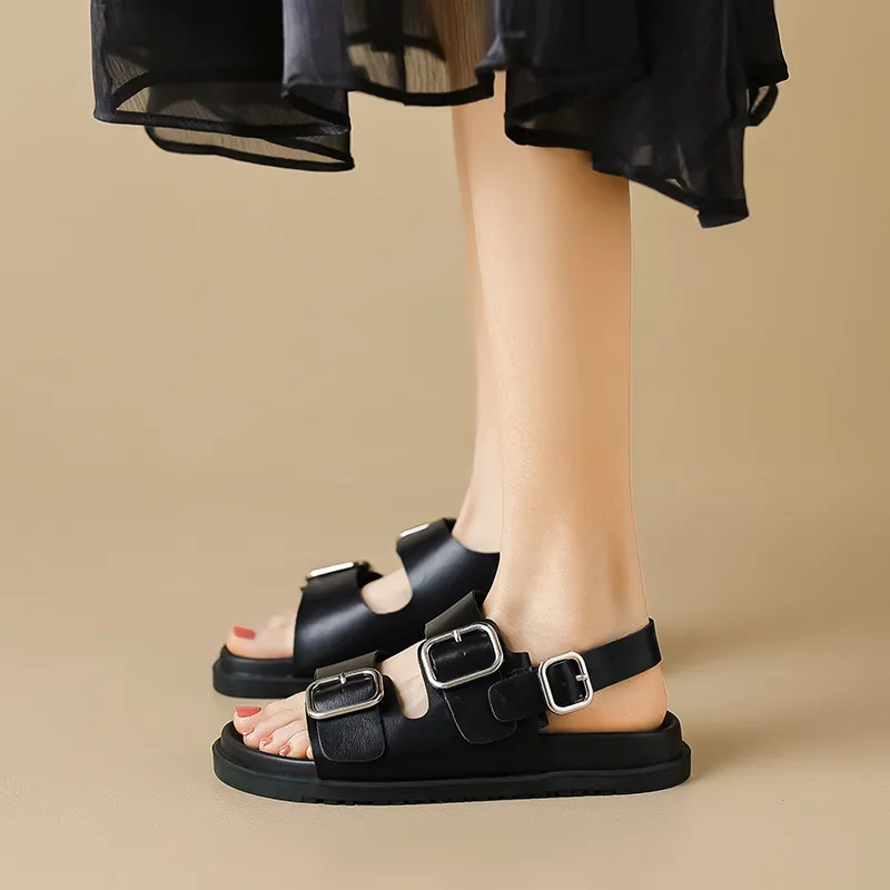 Casual Plain Roman Sandals-1