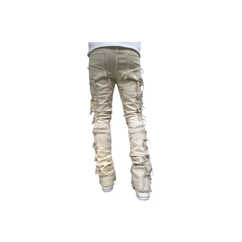 Stretch Patch Denim Straight Pants-9