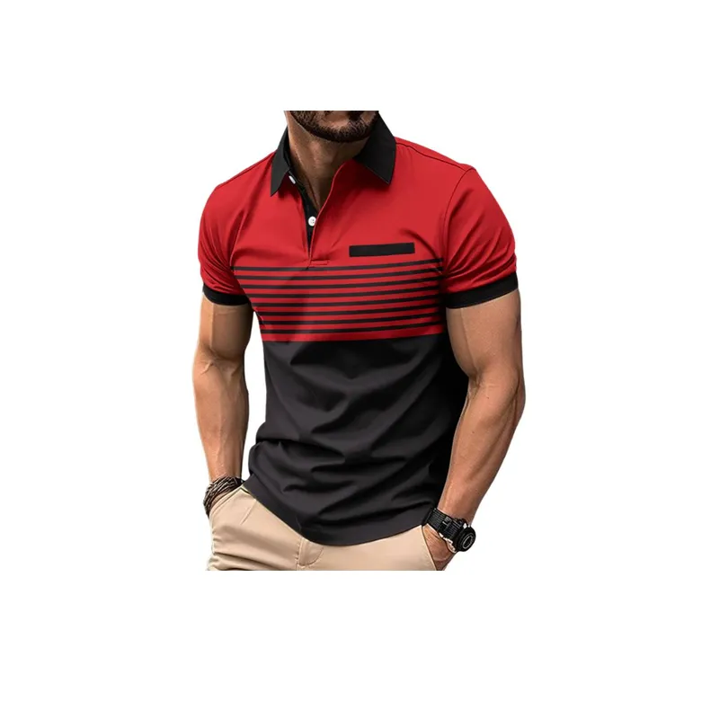 Striped Stitching All match T shirt-1