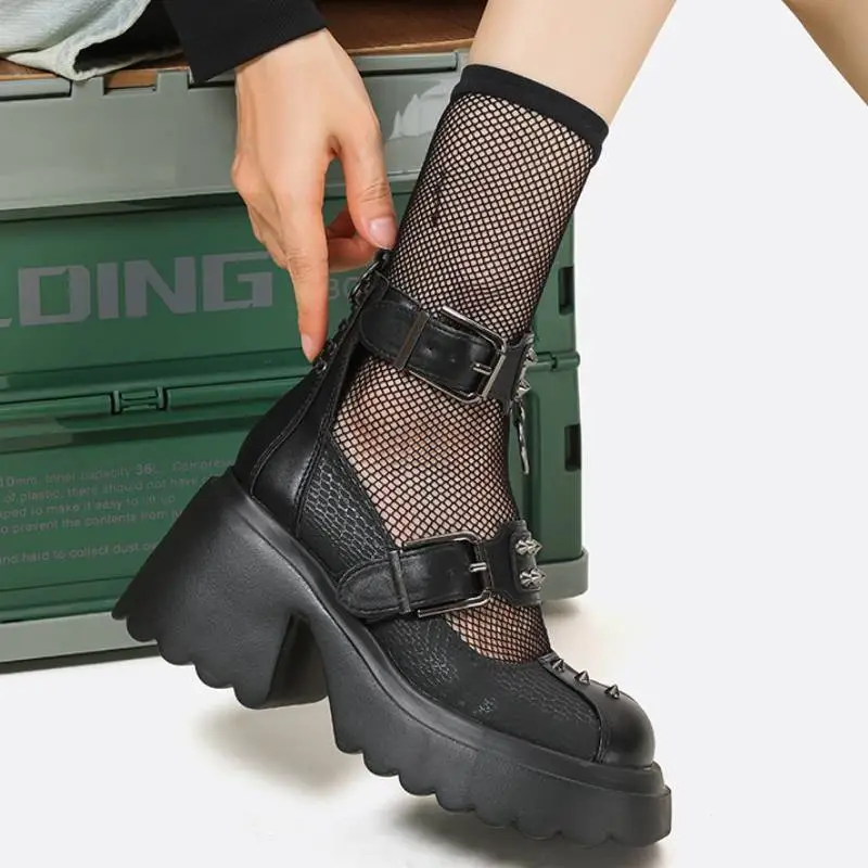 Punk Fashionable Mary Jane Shoes-1