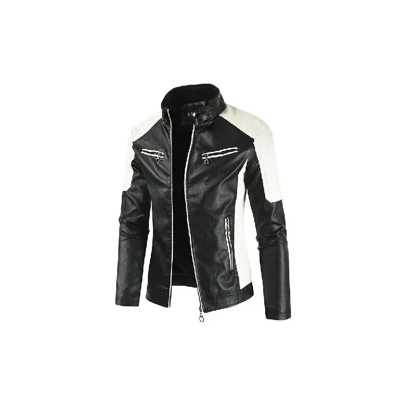 Cool Contrast Color Zipper Jacket-1