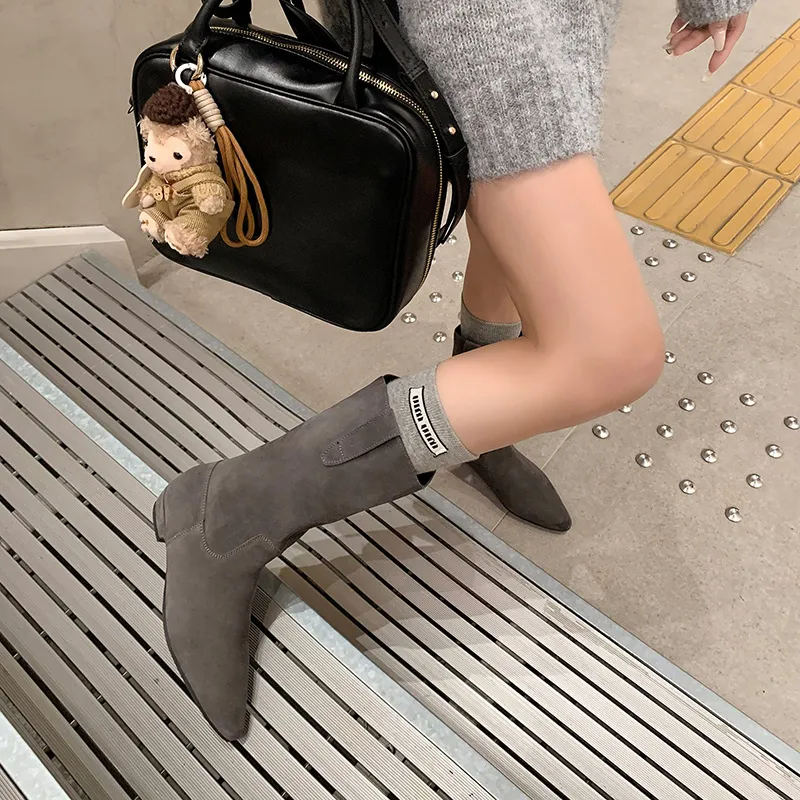 Fashionable Plain Knee High Boots-5