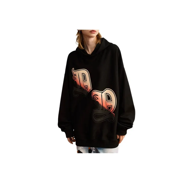 Gradient Print Vintage High Street Ins Hoodie-7