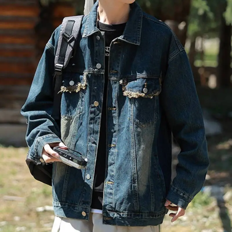 Street Retro Cotton Blended Fabric Jacket-11
