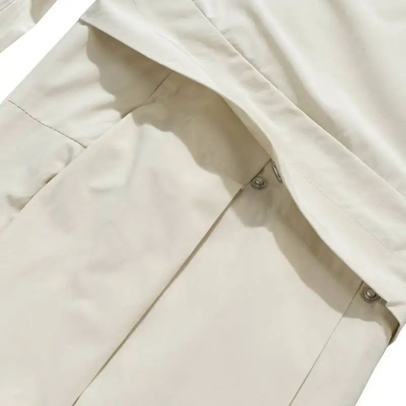 Fashionable Loose Straight Leg Cotton Casual Pants-3