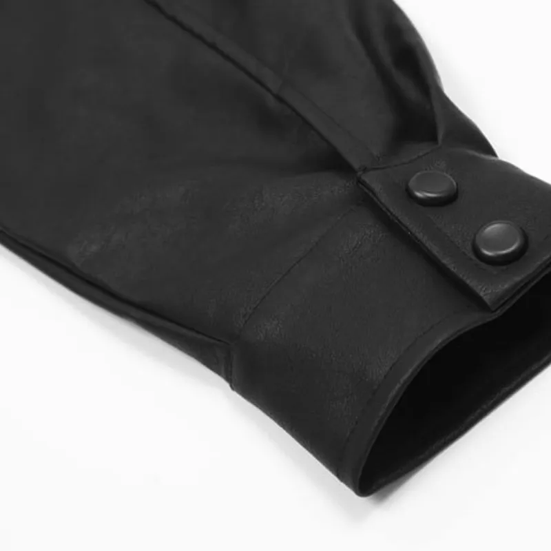 Simple Loose Leather Jacket-3
