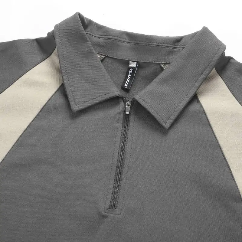 Retro Loose Cotton Blended Fabric Polo Unisex-2