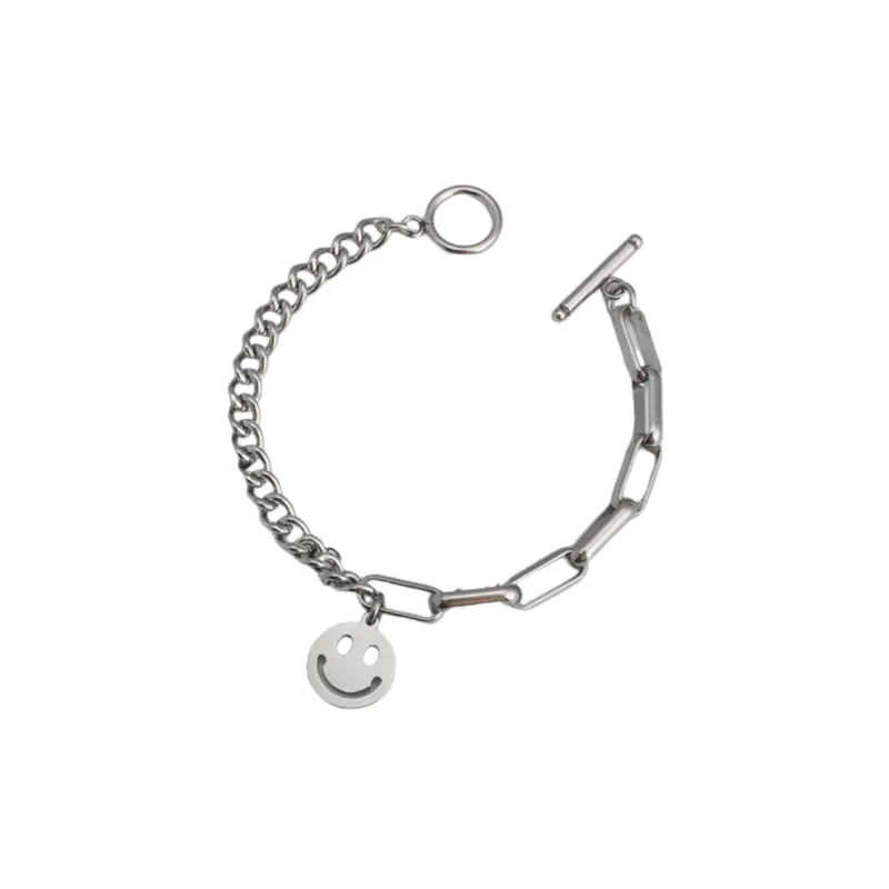 Geometric Smiley Face Bracelet-0