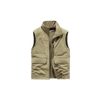 Casual Warming Cotton Blended Fabric Vest