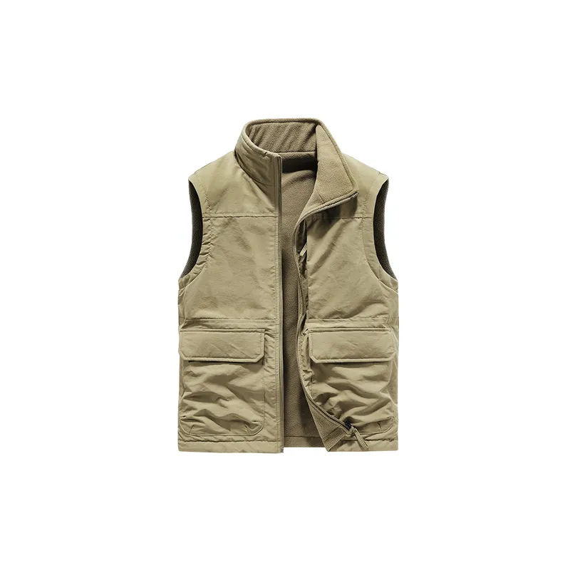 Casual Warming Cotton Blended Fabric Vest-3