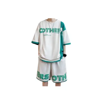 Large Size Waffle Short Sleeved sports Suit
