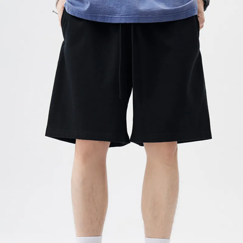 Simple Loose Cotton Sports Shorts-1