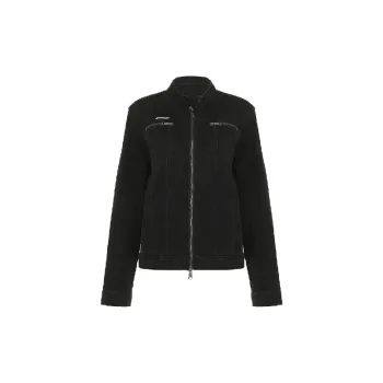Casual Plain Denim Jacket Unisex