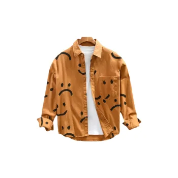 Loose Casual Shirt with Smiley Print