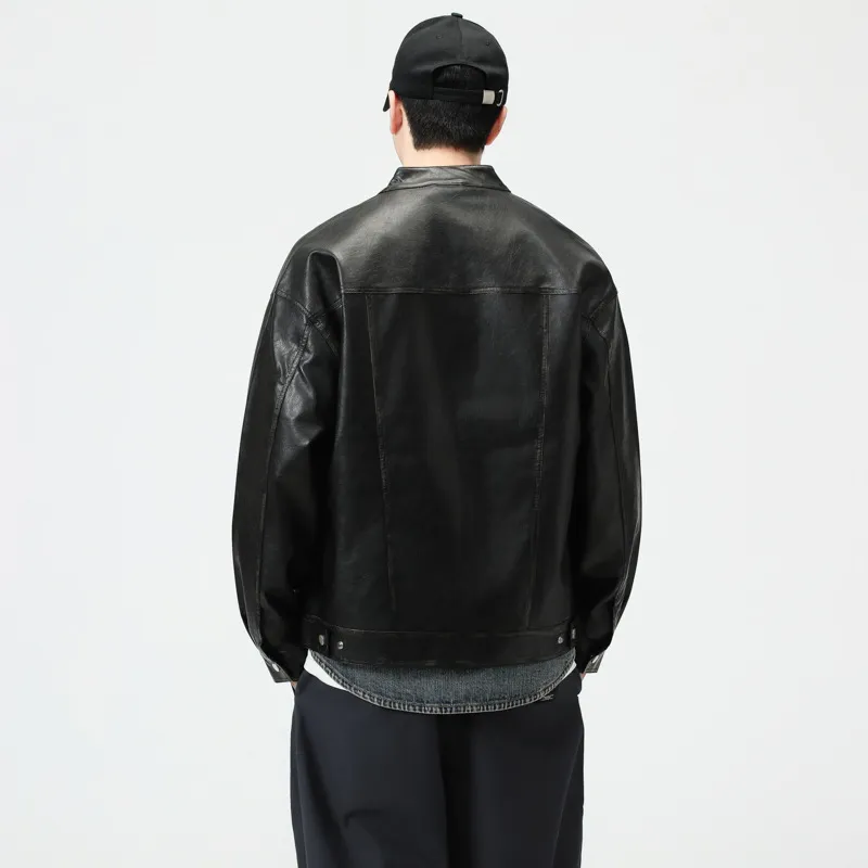 Cool Loose PU Leather Jacket-9