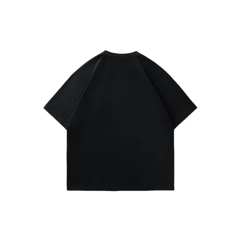 Loose Plain Cotton Blended Fabric T Shirt-1