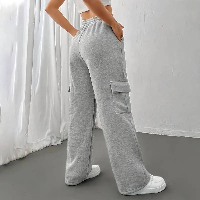 Casual Loose Polyester Sports Pants Women-3