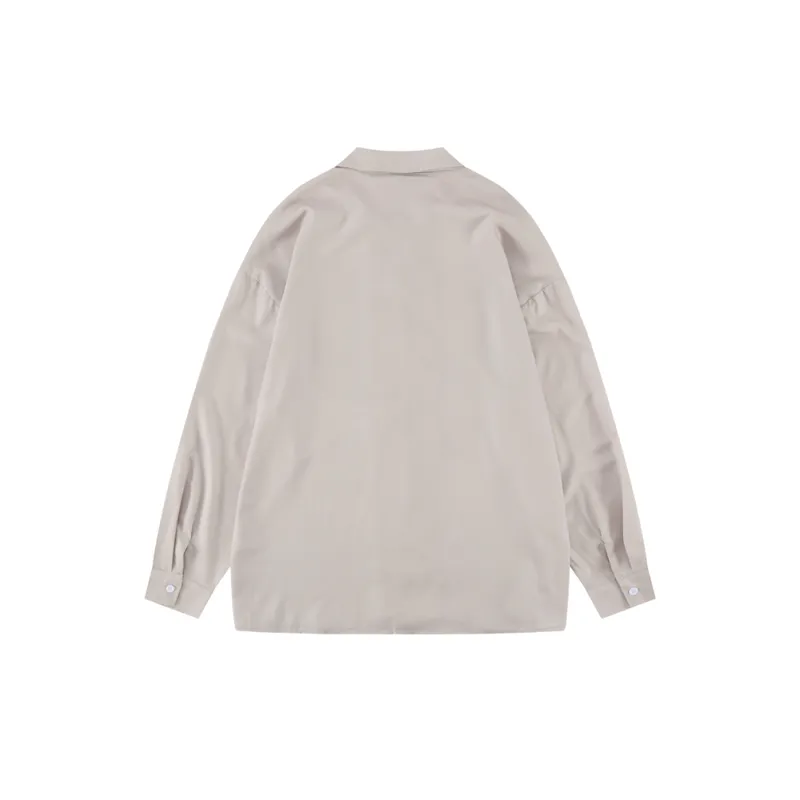 Ins Distinctive Fuzzy Print Long sleeved Shirt-1