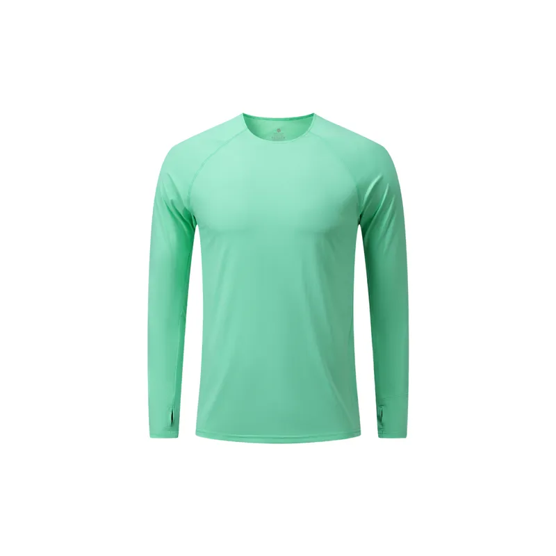 Sporty Long Sleeve Blended Synthetic Fabrics T Shirt-1