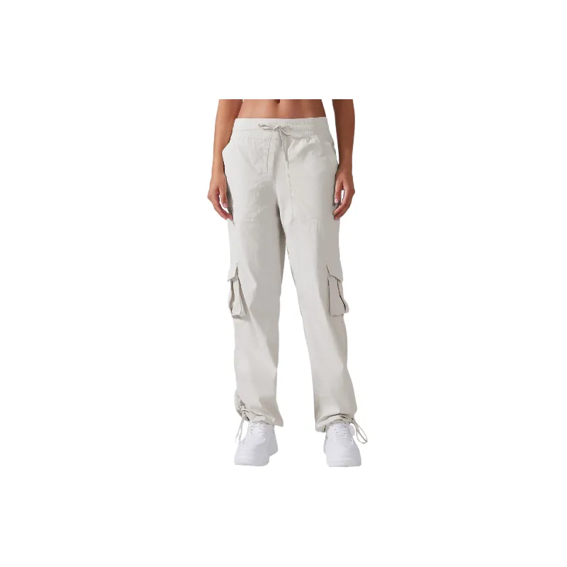 Outdoor Sporty Cotton Blended Fabric Cargo Pants Women-4
