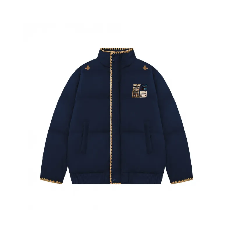 Retro Embroidere Blended Synthetic Fabrics Quilted Jacket-0