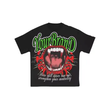 Loose Punk Devil Print T Shirt