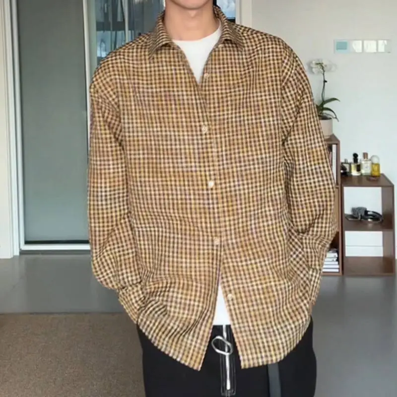 Fashionable Plaid Blended Synthetic Fabrics Shirt-3