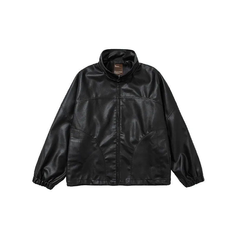 Retro Simple Blended Synthetic Fabrics Jacket-0