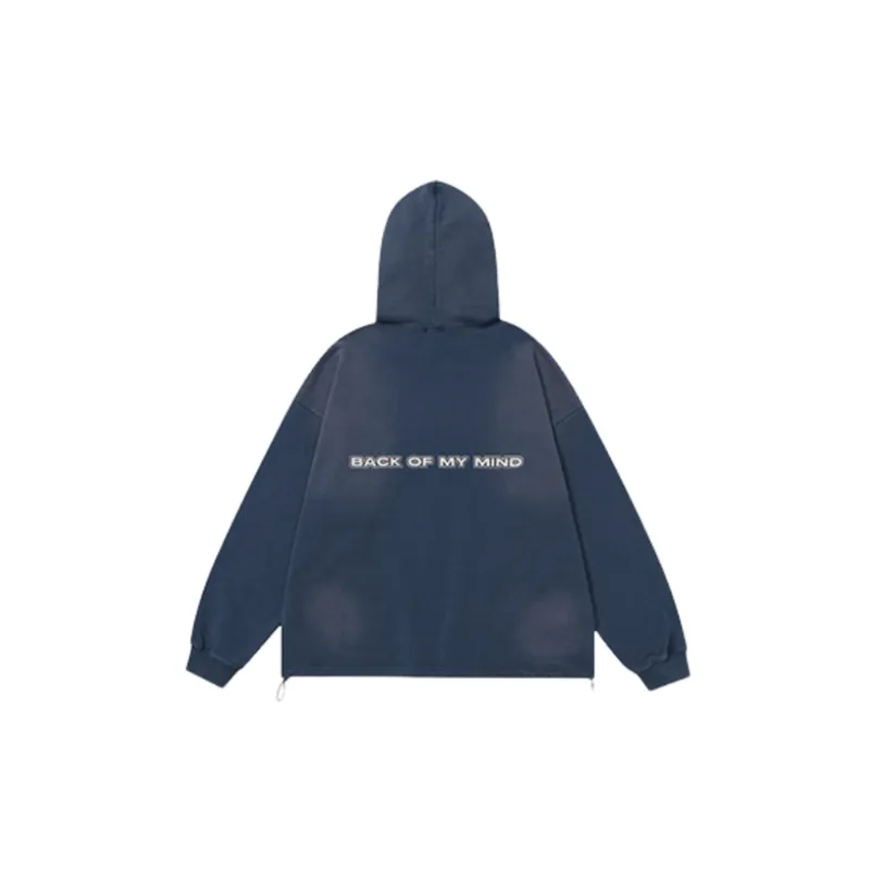 Velvet Computer Embroidered Drawstring Hem Casual Hoodie-5