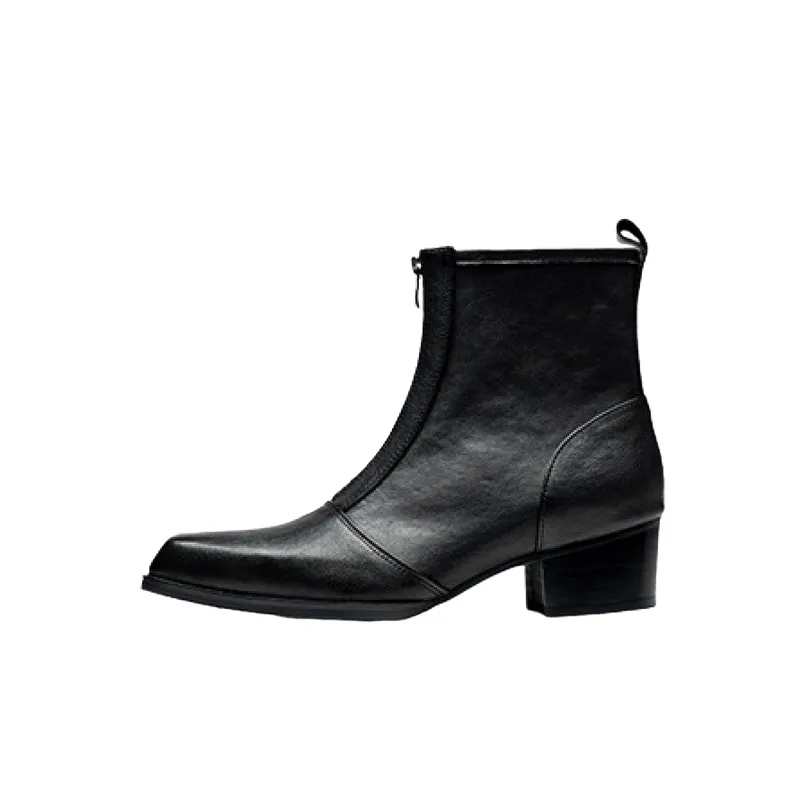 Simple Zipper Ankle Boots-2