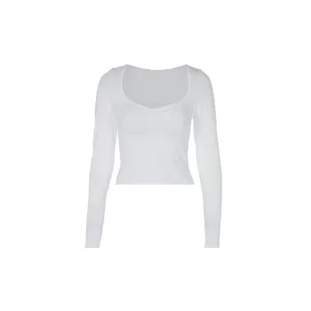 Simple Breathable Blended Fabric T Shirt Women