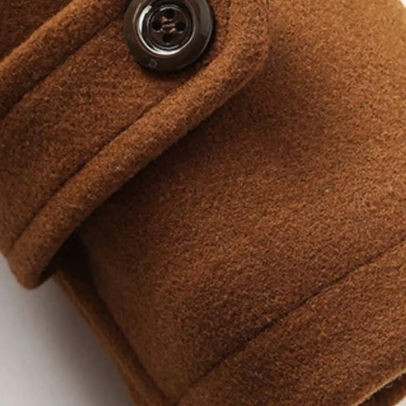 Casual Zipper Woolen Fabric Coat-2