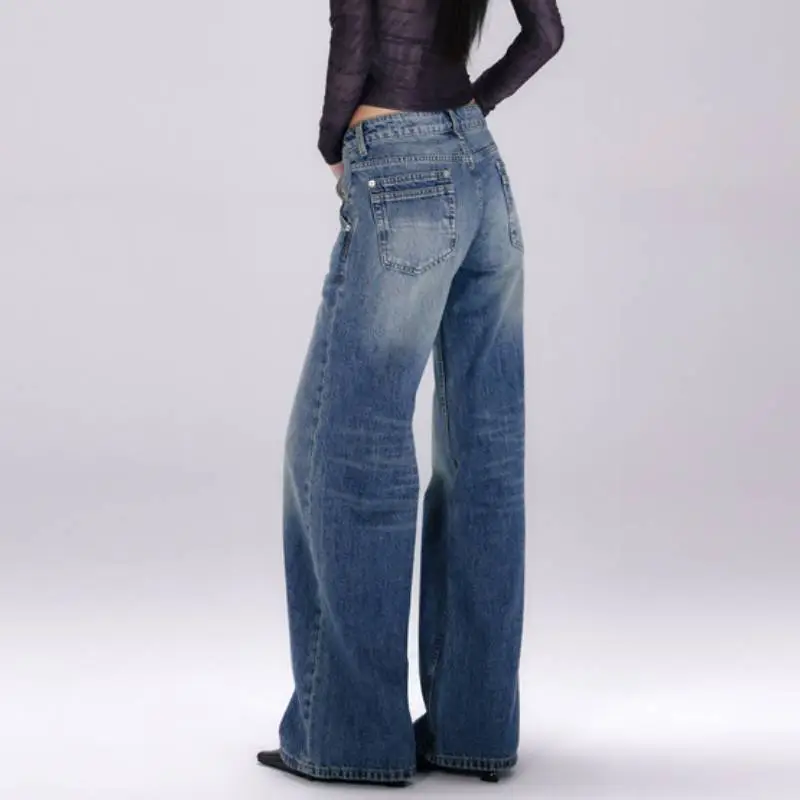 Retro Washed Jeans Women-1