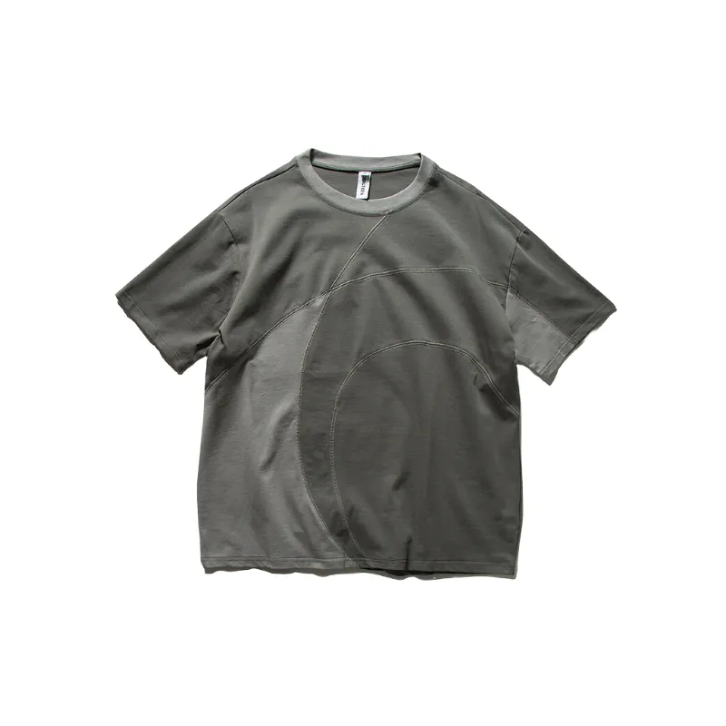 Retro Loose Cotton Blended Fabric T Shirt Unisex-0