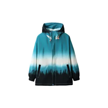 Cross border Color matching Loose Cardigan Hooded Jacket Coat