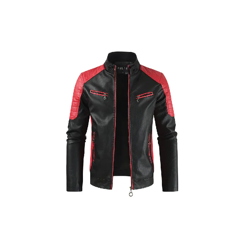 Cool Contrast Color Zipper Jacket-2