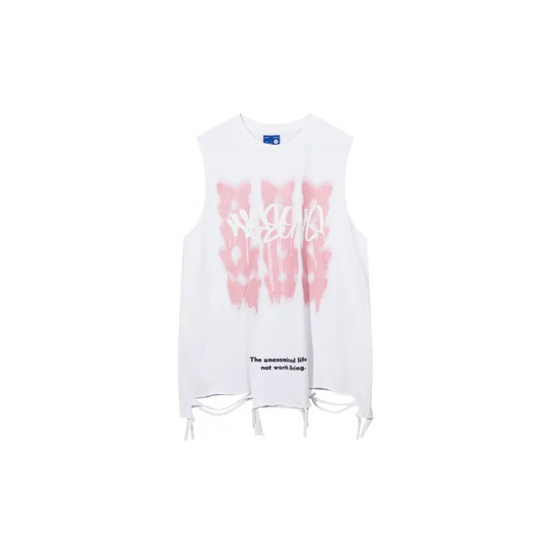 Hip hop Pink & Black Contrast Vest