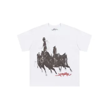 Gothic Lion Print Short Sleeved T Shirt