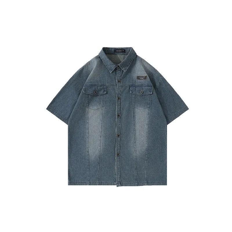 Retro Distress Denim Shirt