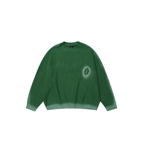 Small Logo Crewneck Hand-painted Shoulder-drop Pullover Dopamine Knitted Sweater