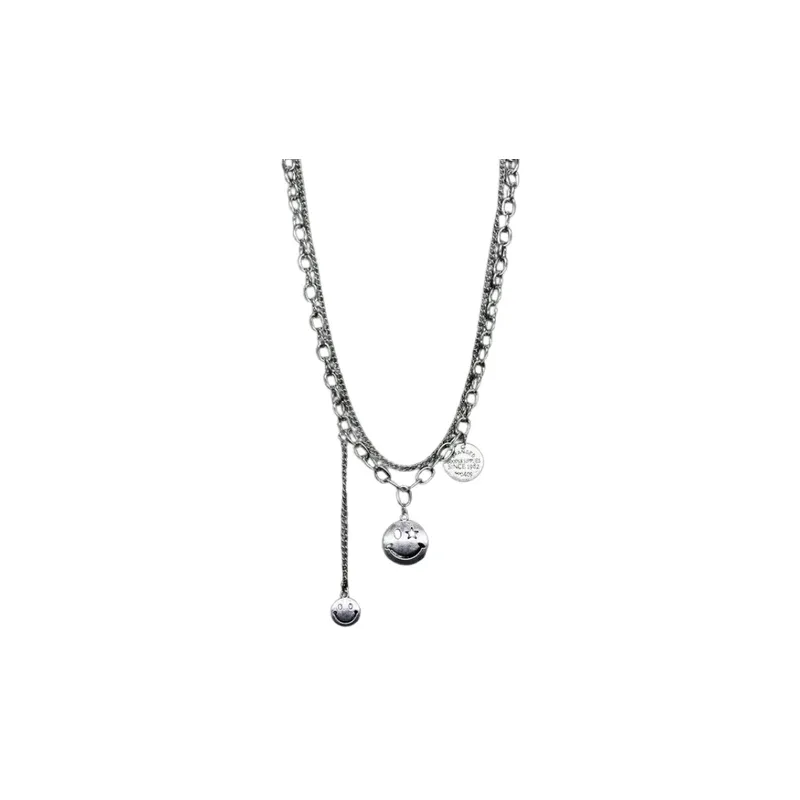 Fashionable Smiley Face Pendant Necklace-0