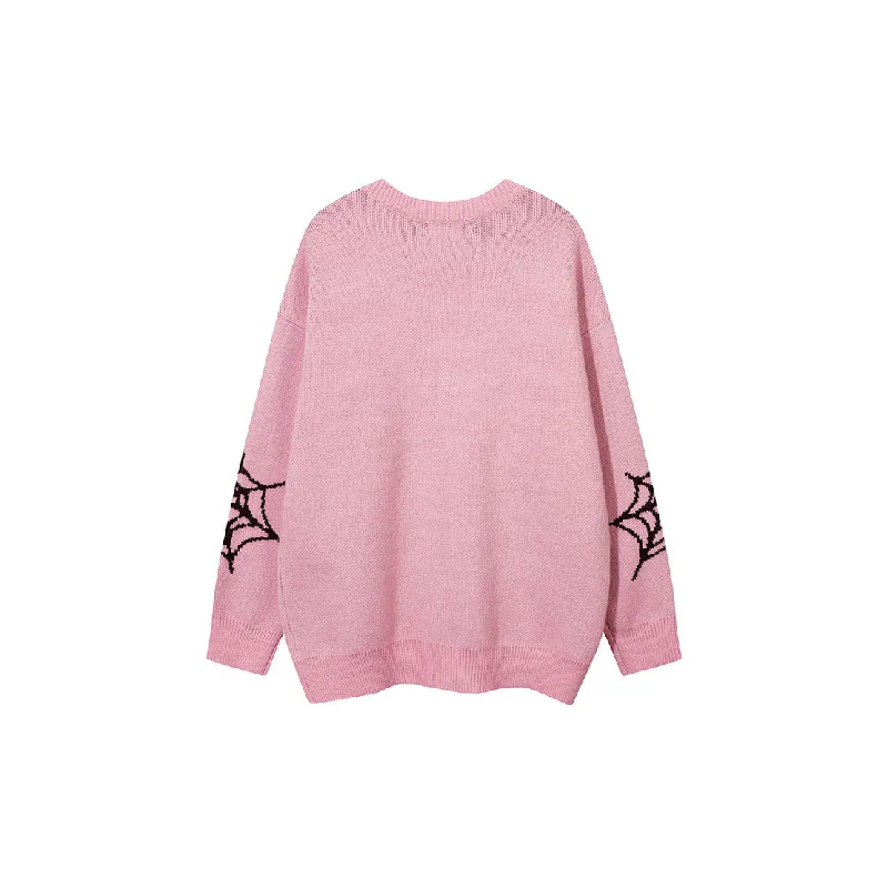 Retro Spider Cotton Blended Fabric Sweater-1