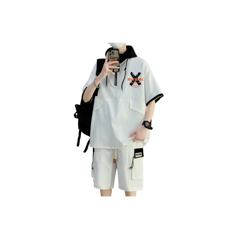 Trendy Hooded Casual Two Piece Suit-3