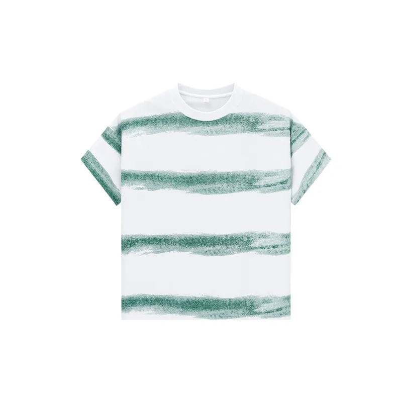Fashionable Striped Blended Synthetic Fabrics T-Shirt-4
