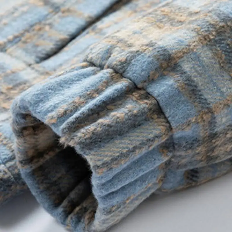 Retro Plaid Woolen Fabric Jacket-7