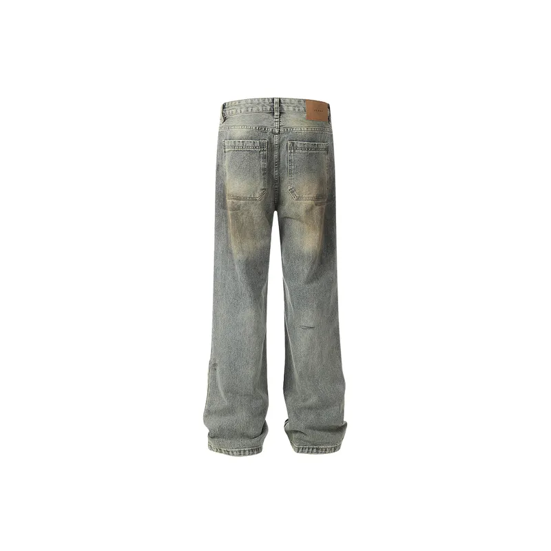 Ripped Straight Leg Jeans-1