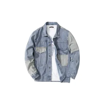 Patchwork Contrast Color Denim Jacket