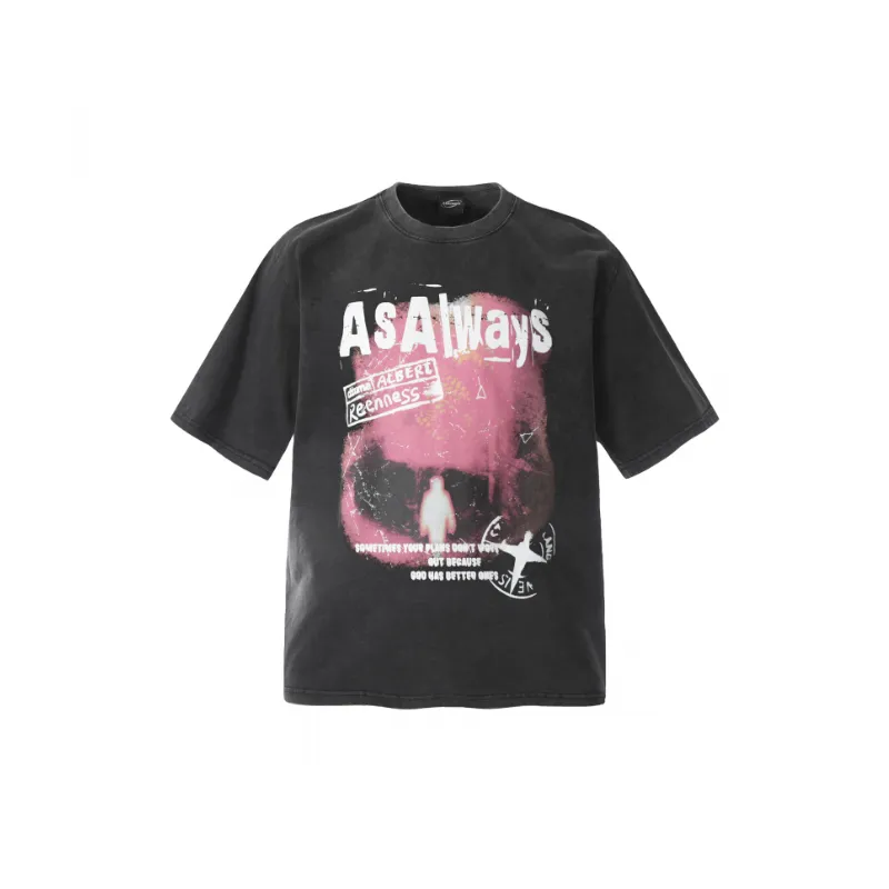 Casual Distress 100% Cotton T Shirt-0